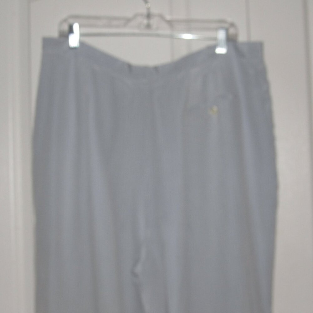 Lauren Ralph Lauren Silk Pinstripe Pleat‑Front Trousers – Light Blue 20W - Picture 5 of 8